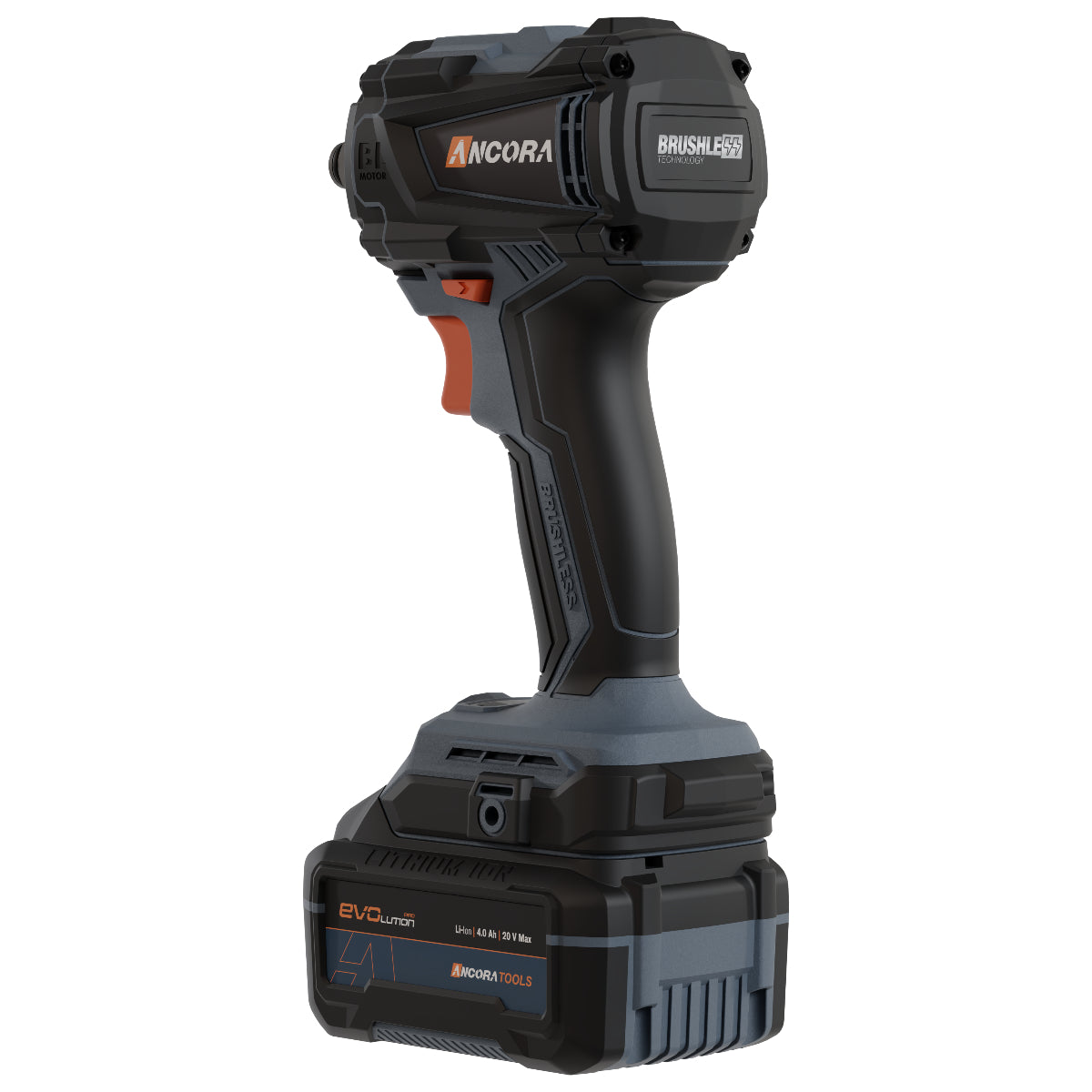 Chave de Impacto Profissional Brushless 400Nm Ancora Tools c/Bateria e Carregador