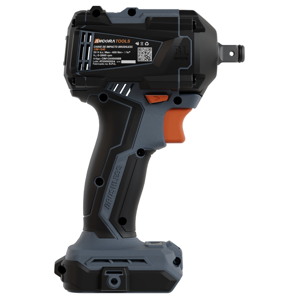 Chave de Impacto Profissional Brushless 400Nm Ancora Tools S/Bateria
