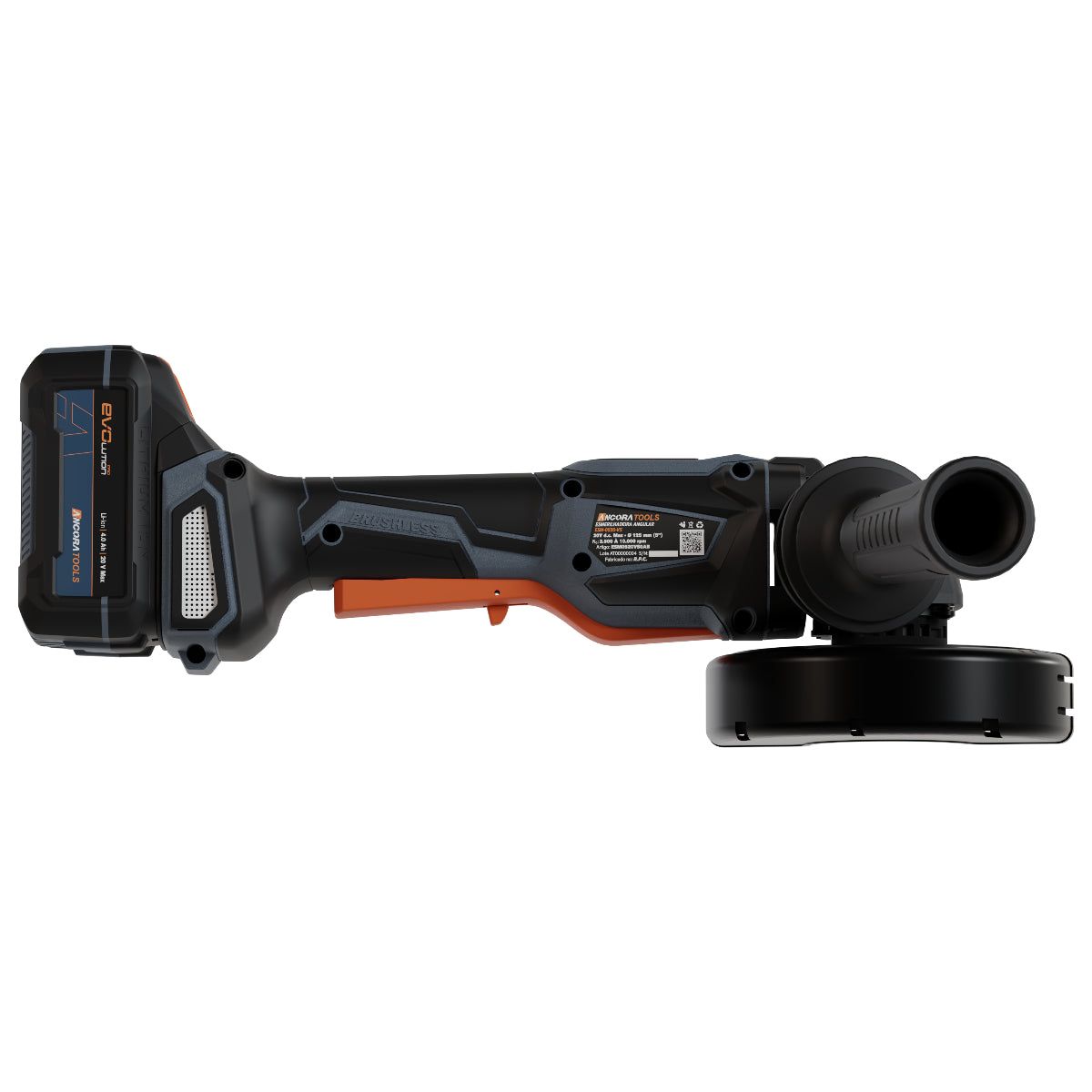 Esmerilhadeira Angular Profissional Brushless 10000rpm Ancora Tools c/Bateria e Carregador