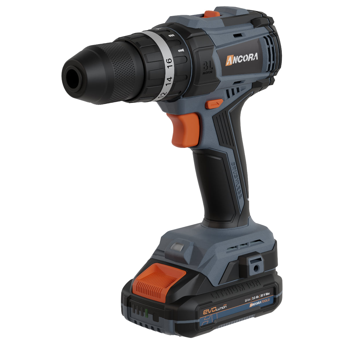 Parafusadeira Furadeira de Impacto Brushless 25500ipm Ancora Tools c/ 2 Baterias e Carregador