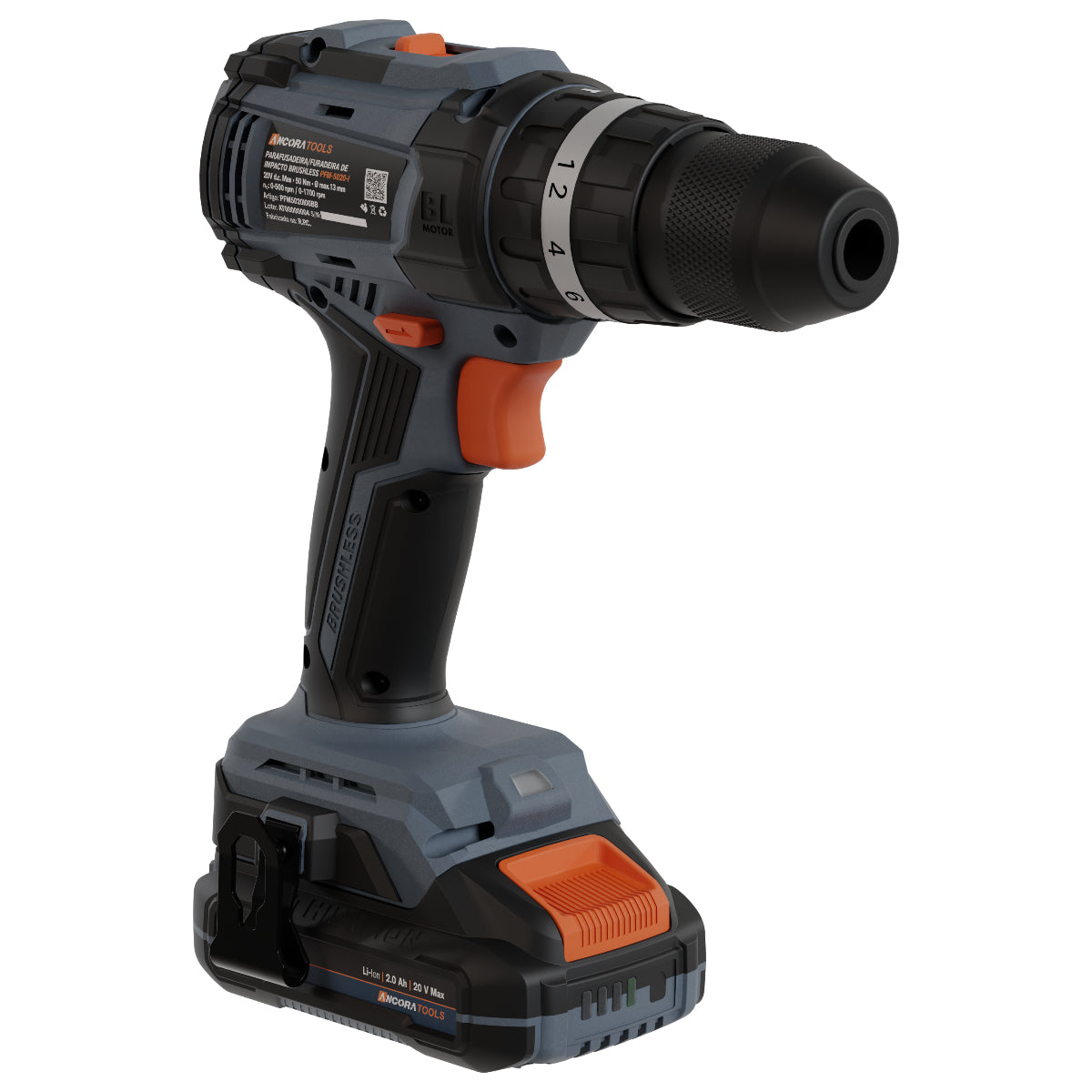 Parafusadeira Furadeira de Impacto Brushless 25500ipm Ancora Tools c/ 2 Baterias e Carregador