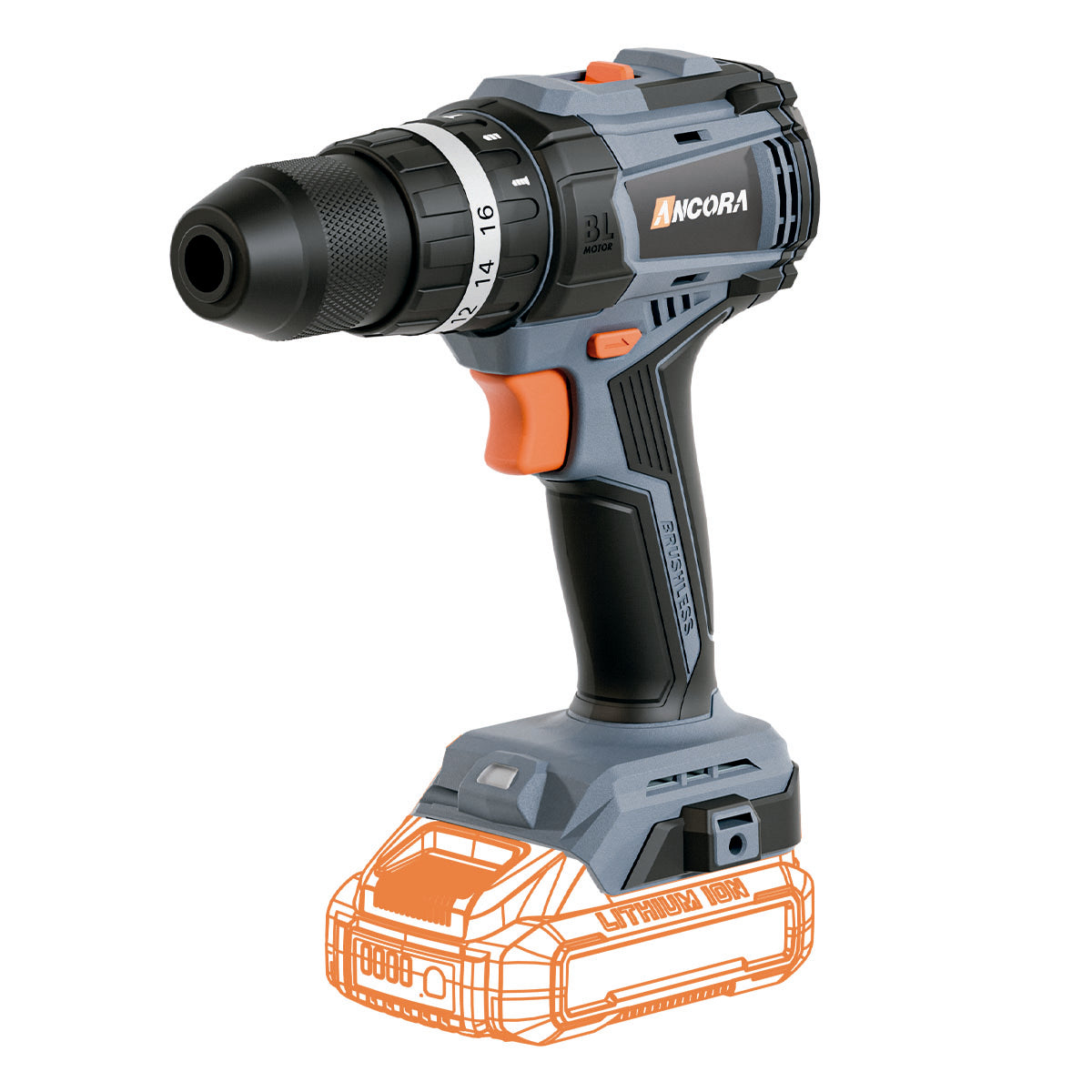 Parafusadeira Furadeira de Impacto Brushless 25500ipm Ancora Tools s/Bateria
