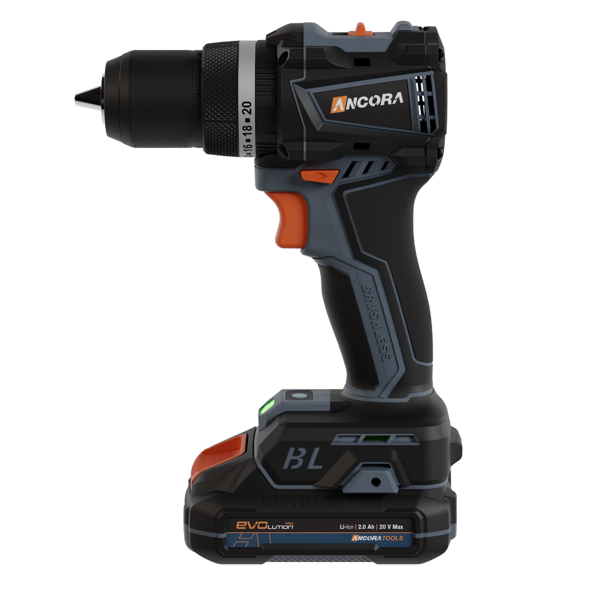 Parafusadeira Furadeira de Impacto Brushless 29600ipm Ancora Tools c/ Maleta e 126 Acessórios