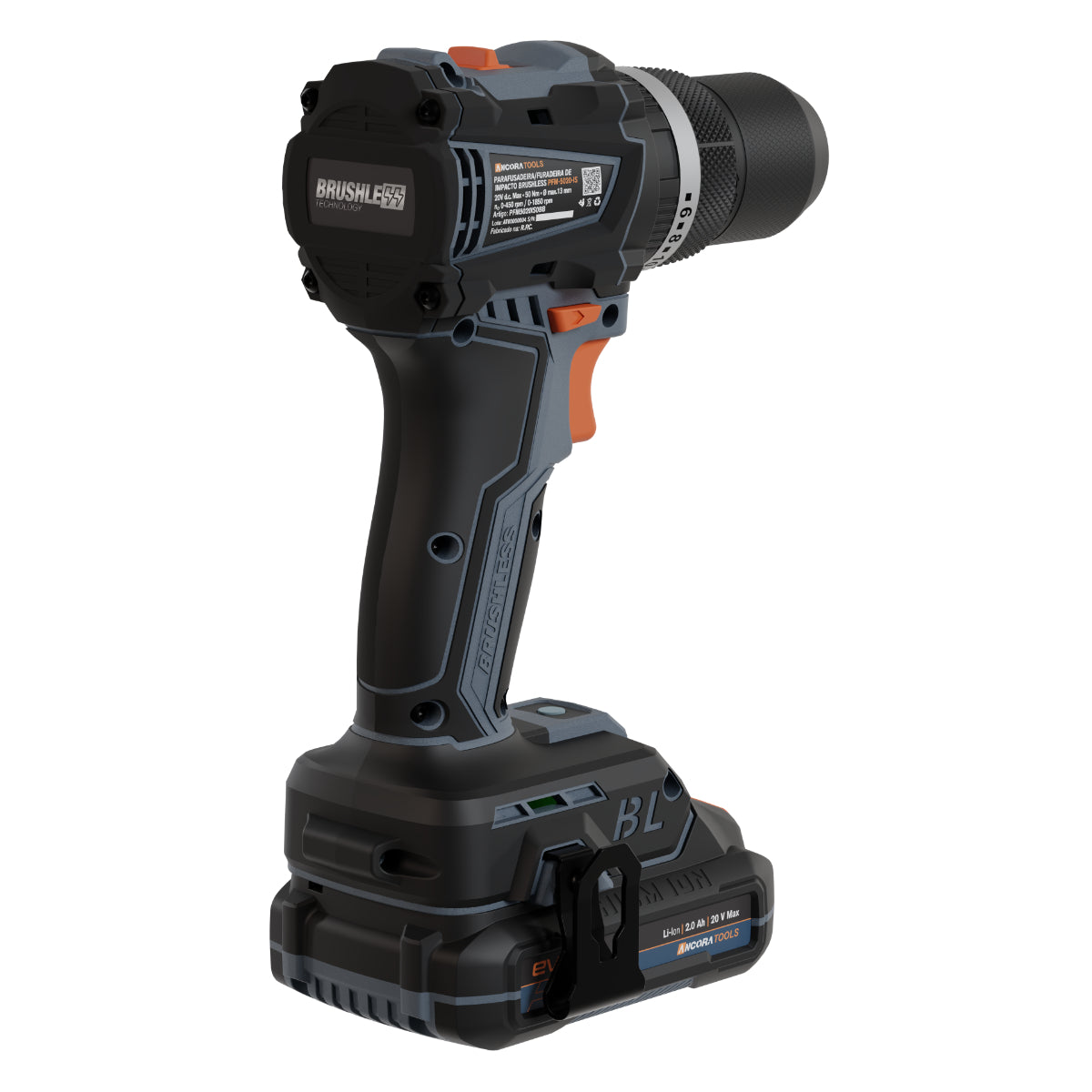 Parafusadeira Furadeira de Impacto Brushless 29600ipm Ancora Tools c/ Maleta e 126 Acessórios
