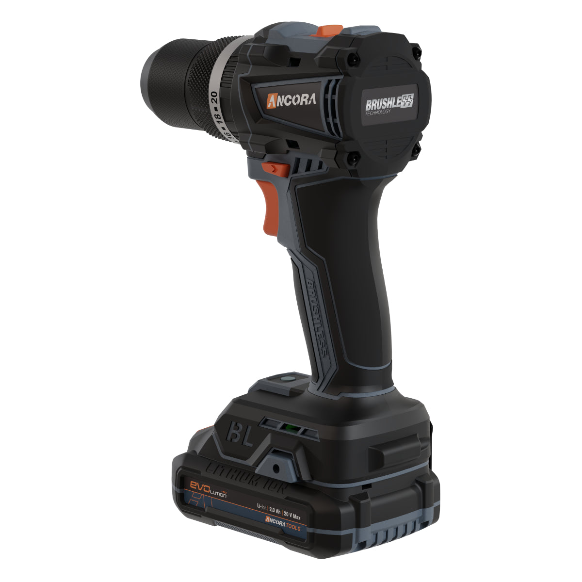 Parafusadeira Furadeira de Impacto Brushless 29600ipm Ancora Tools c/ Maleta e 126 Acessórios