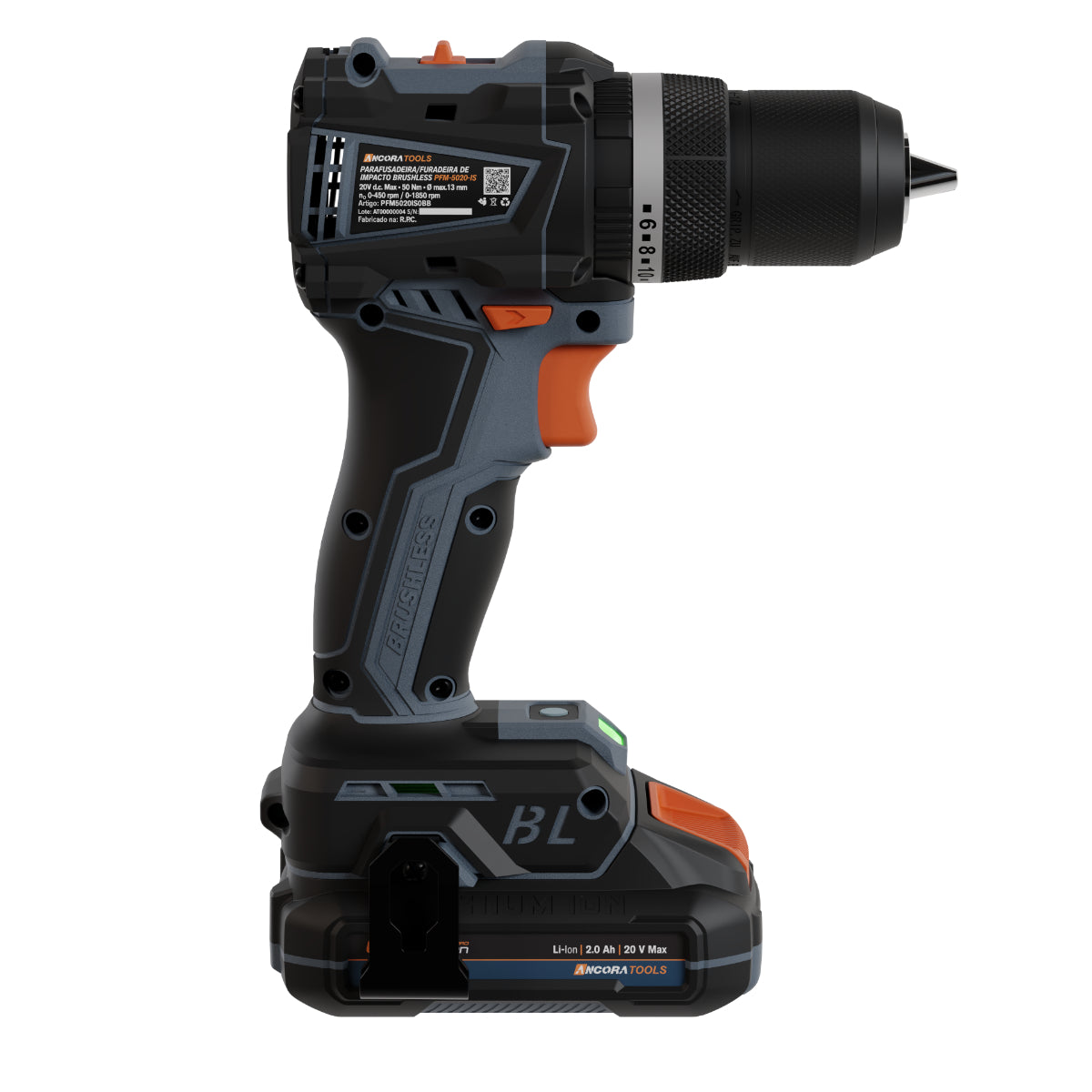 Parafusadeira Furadeira de Impacto Brushless 29600ipm Ancora Tools c/ Maleta e 126 Acessórios