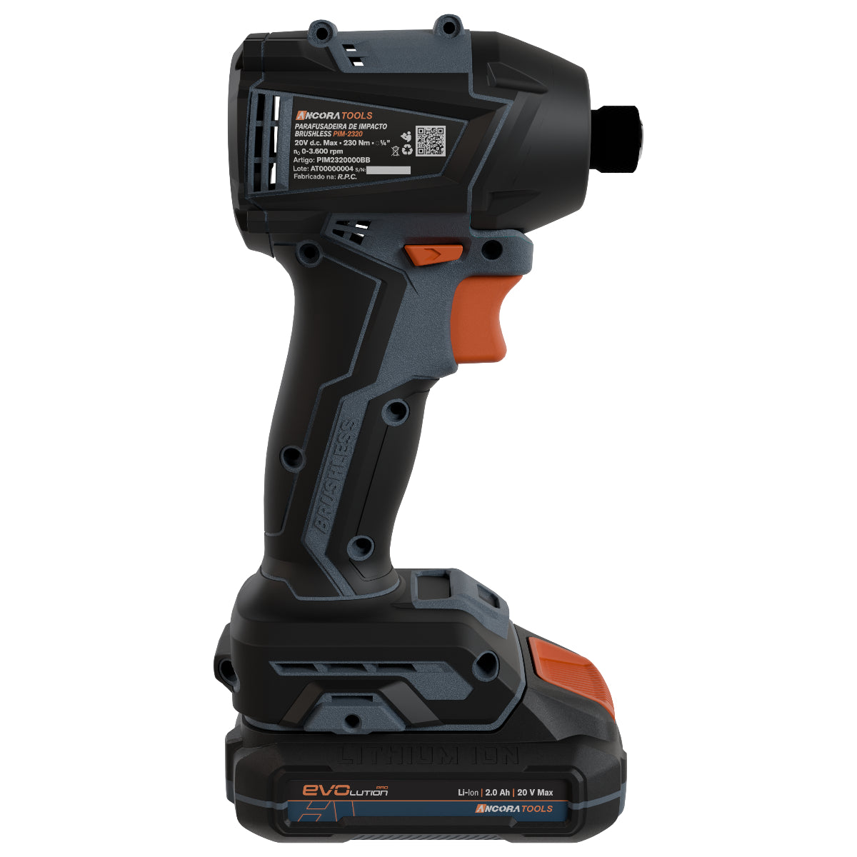 Parafusadeira de Impacto Profissional Brushless 4300ipm Ancora Tools c/Bateria e Carregador