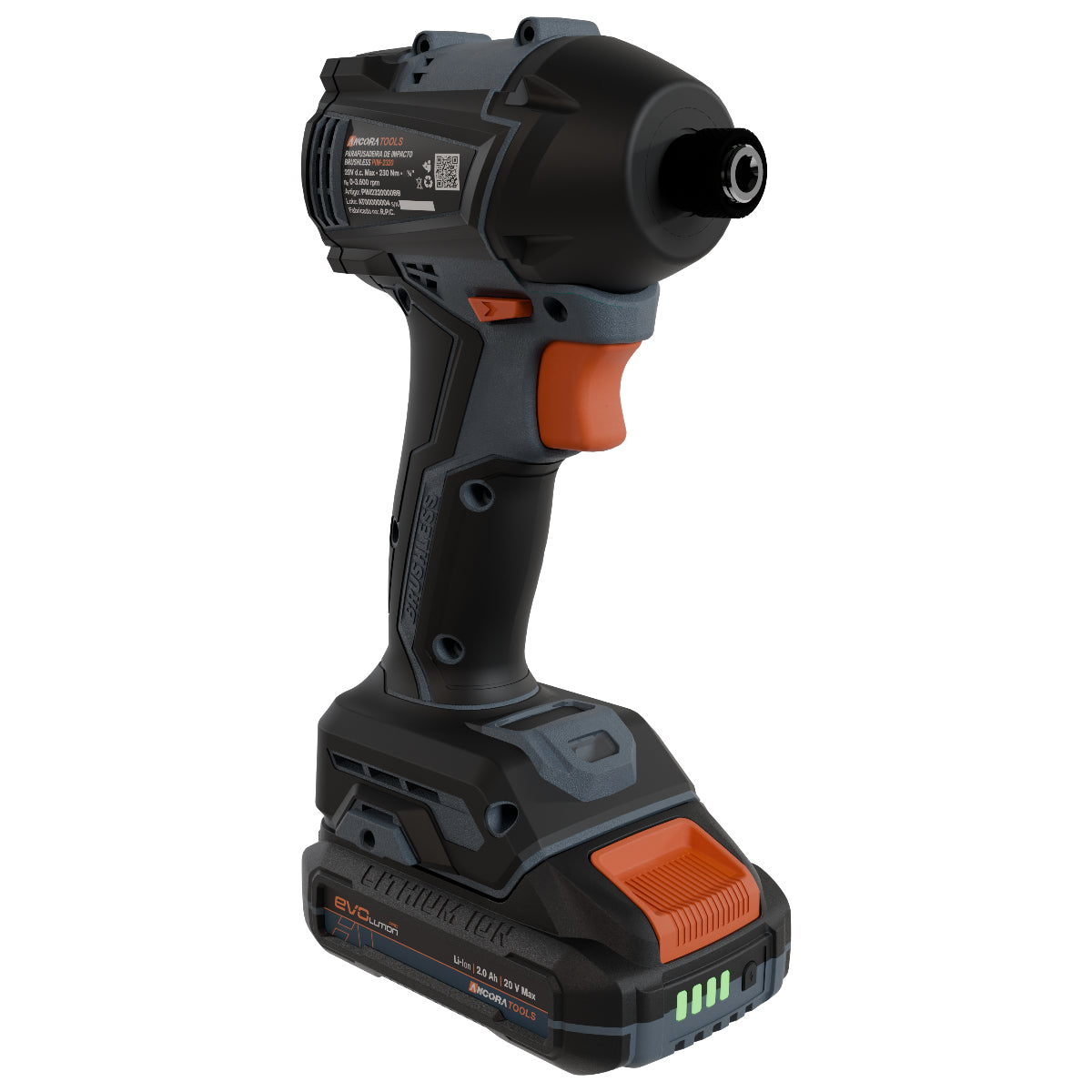 Parafusadeira de Impacto Profissional Brushless 4300ipm Ancora Tools c/Bateria e Carregador