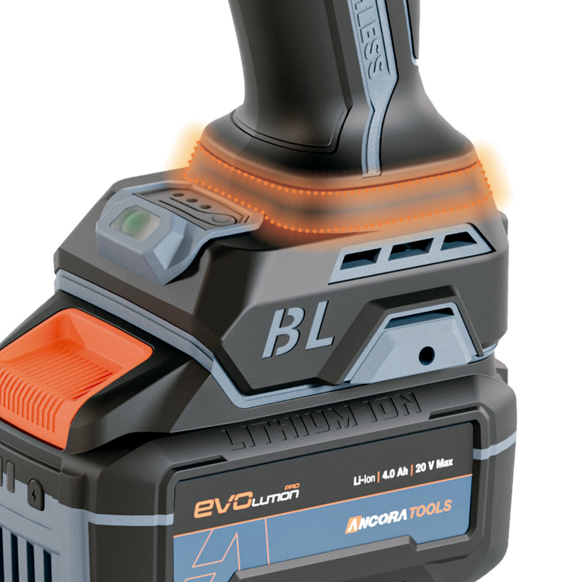 Chave de Impacto Profissional Brushless 850nm Ancora Tools c/Bateria Carregador e Maleta
