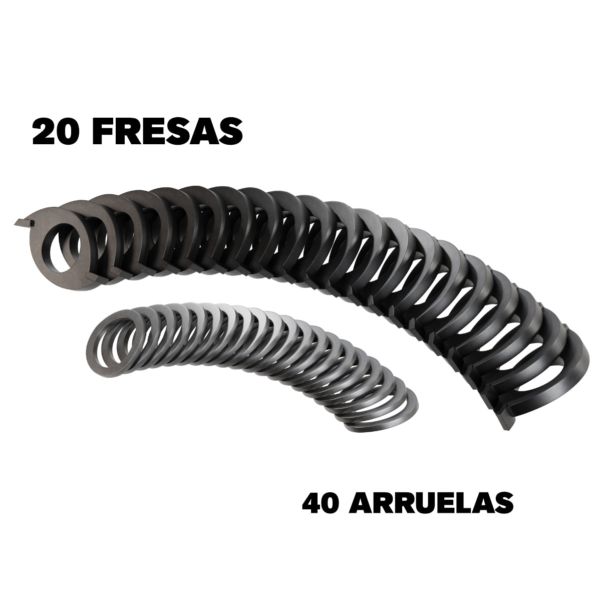 Conjunto de 20 Fresas e 40 Arruelas para Fresadora de Parede Ancora Tools
