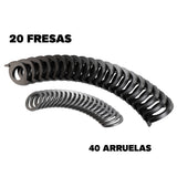 Conjunto de 20 Fresas e 40 Arruelas para Fresadora de Parede Ancora Tools