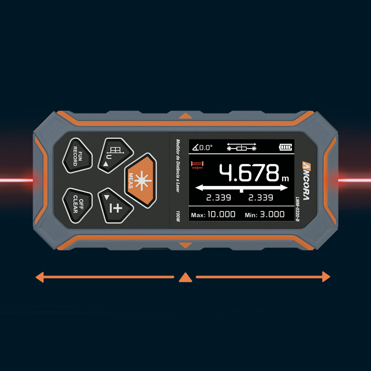 Medidor de Distancia a Laser Bidirecional 200m Ancora Tools