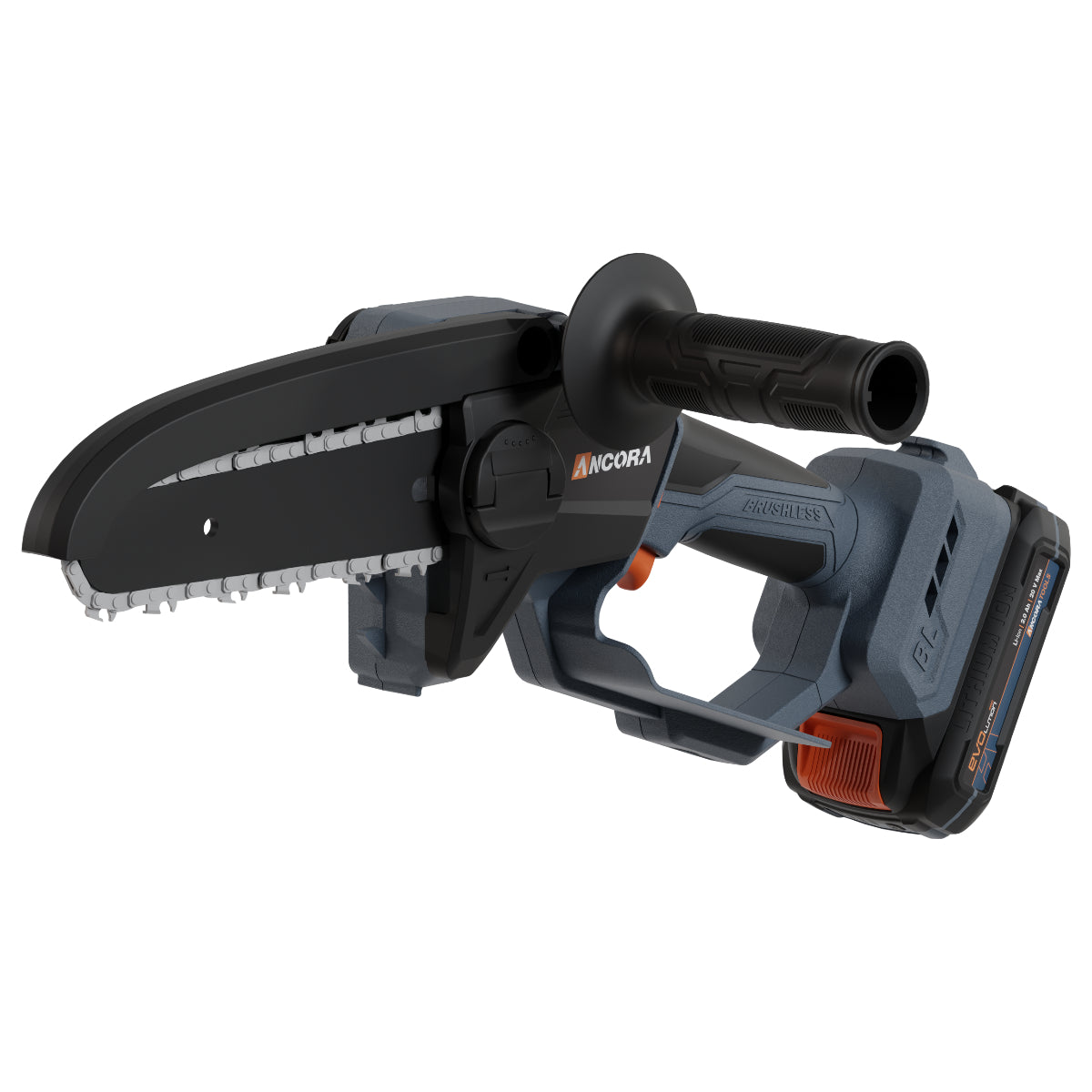 Mini Motosserra Profissional Brushless 5300rpm Ancora Tools c/Bateria e Carregador