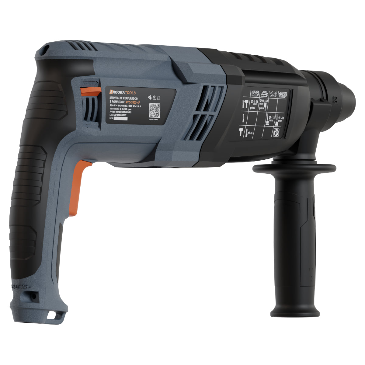 Martelete Perfurador Rompedor 2.6J Ancora Tools 800W 220V
