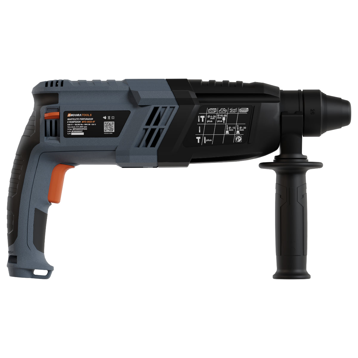Martelete Perfurador Rompedor 2.6J Ancora Tools 800W 220V