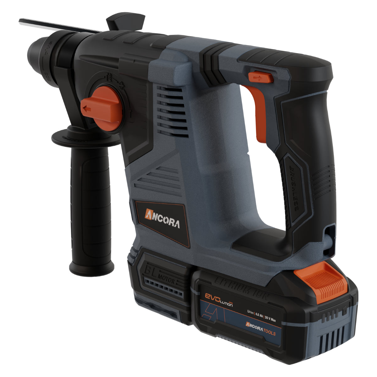 Martelete Perfurador Rompedor Profissional Brushless 2.6J Ancora Tools c/Bateria e Carregador