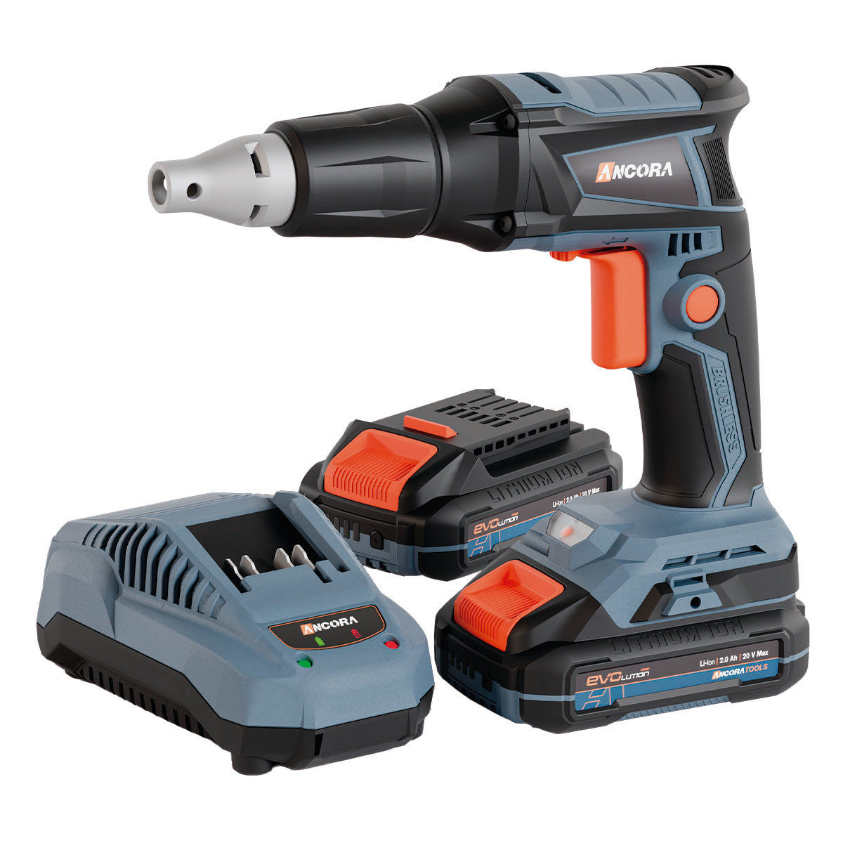 Parafusadeira Drywall Profissional Brushless 4400rpm Ancora Tools c/Bateria e Maleta